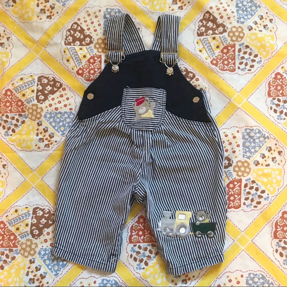 Vintage 80s/90s Train Conductor Overalls 6/9 month